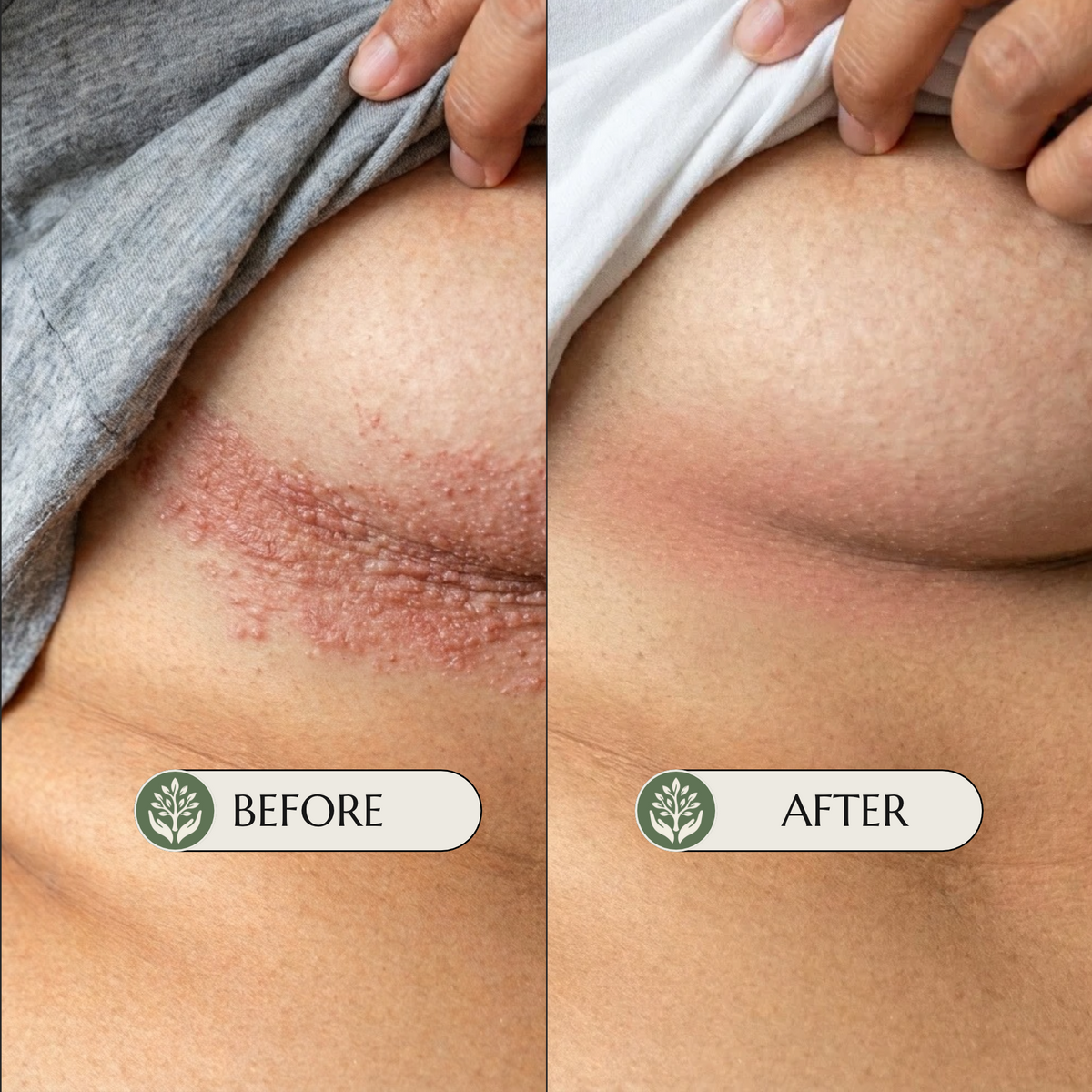Noura before and after comparison with English labels